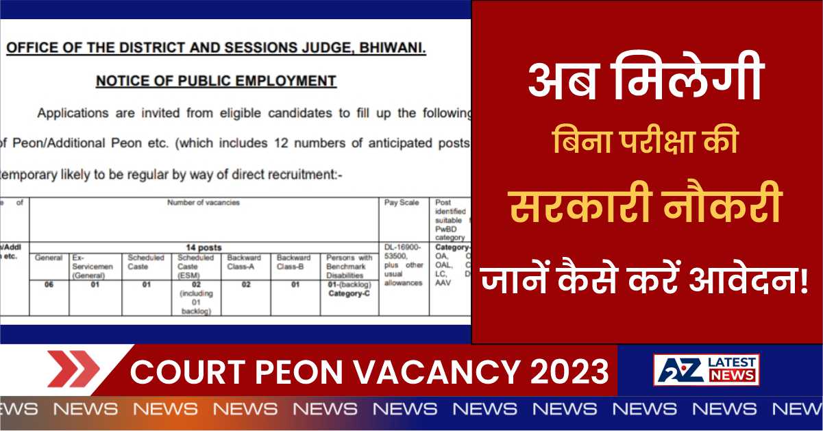 Court Peon Vacancy 2023